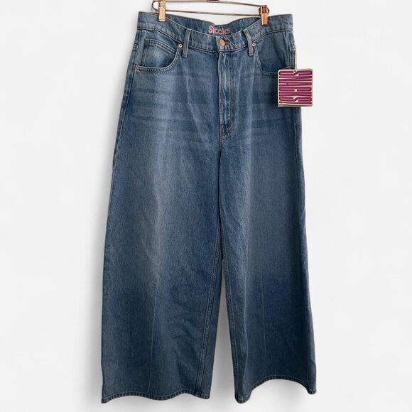 Mother SNACKS! the dinner bell Wide Leg Crop Jeans Y2K Streetwear – Sz 32 NWT - Picture 3 of 8